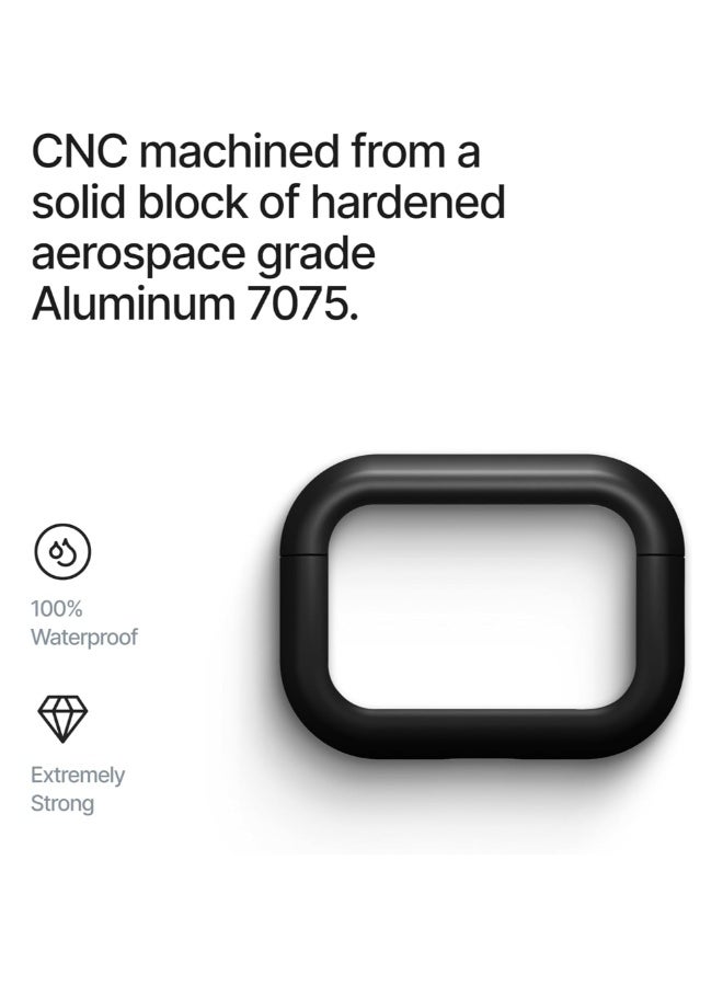 ARC Pulse Compatible with AirPods Pro Case (2024), Minimalist Protective Shock Absorption Aluminum Shells + Elastomer Inlays, Slide-On Fit Charging Case Cover - Matte Black - Image 4